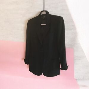 Kasper Blazer petites Black  lined 8P💕great shape button front versatile
